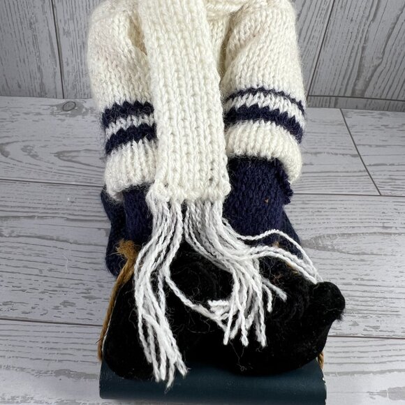 Knit Sweater Teddy Bear with Sled Winter Home Decor - Picture 8 of 8
